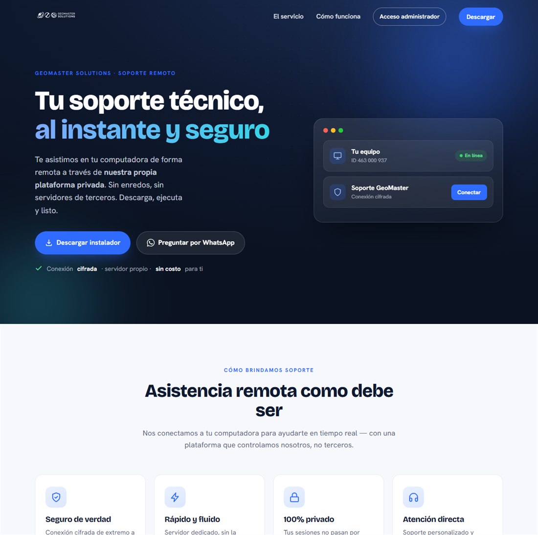 Portal de Soporte Remoto - Geomaster Solutions